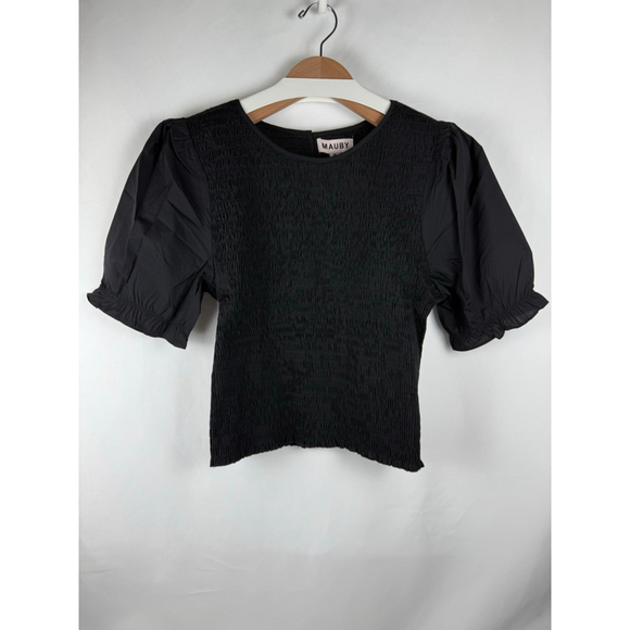 MAUBY Tops - NWT Women's MAUBY Smocked Puff Sleeve Top Black Size XL
